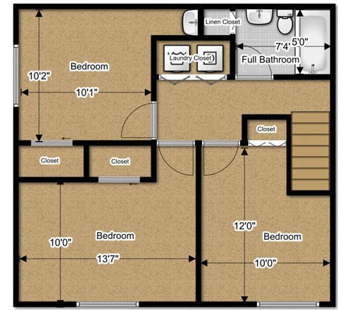 3 bedroom 2nd floor at Huntington Hills Townhomes, Integrity Realty, Stow, 44224